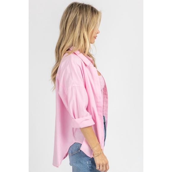 NEW LE LIS bralette + button down in pink - Picture 4 of 5